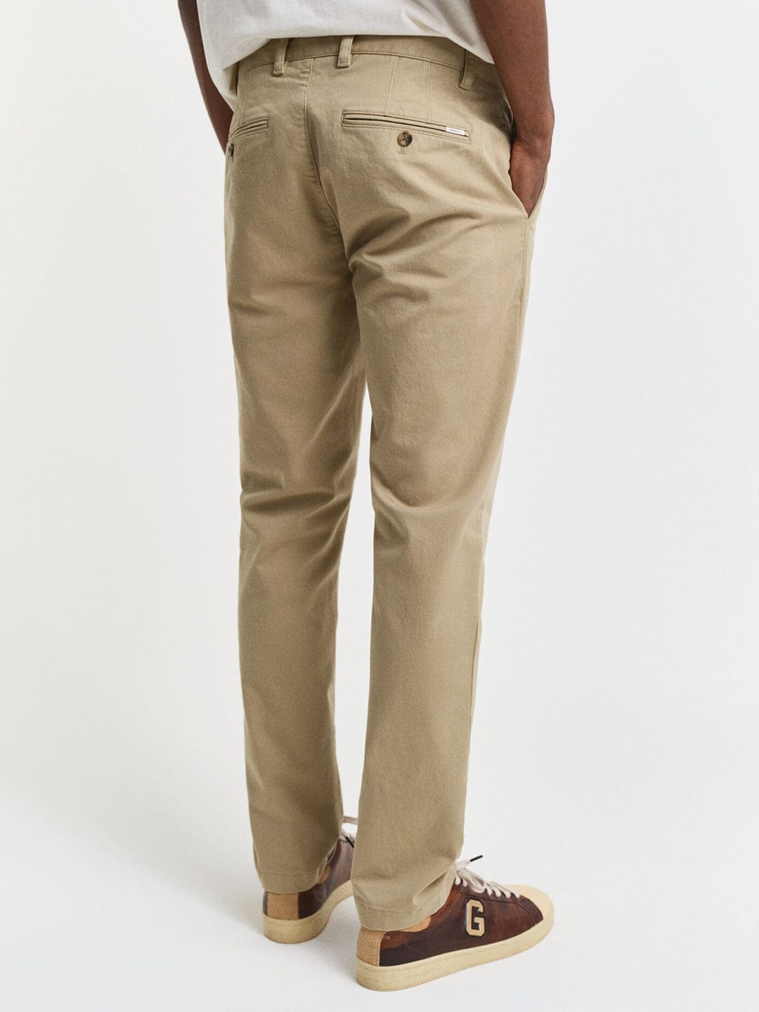 Gant Men Khaki Slim Fit Solid Trouser