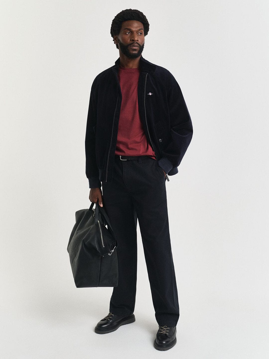 Gant Men Red Solid Crew Neck Tshirt