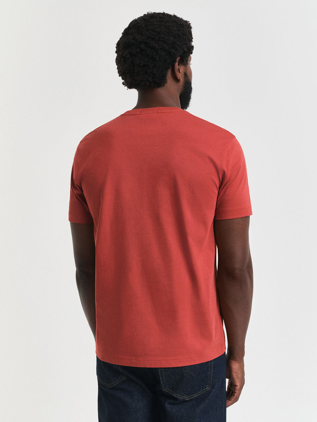Gant Men Red Solid Crew Neck Tshirt