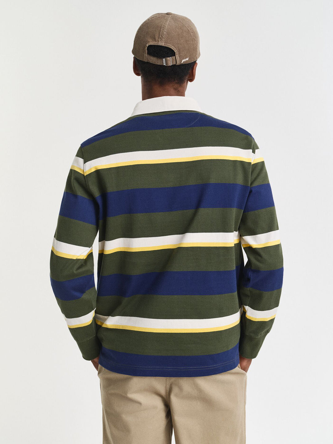 Gant Men Green Striped Polo Tshirt
