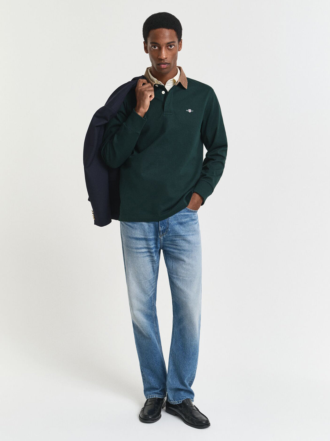 Gant Men Green Solid Polo Tshirt