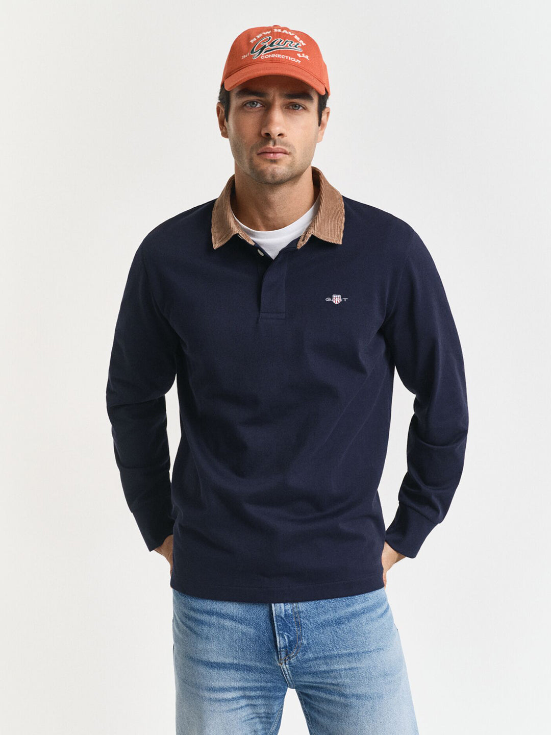 Gant Men Blue Solid Polo Tshirt