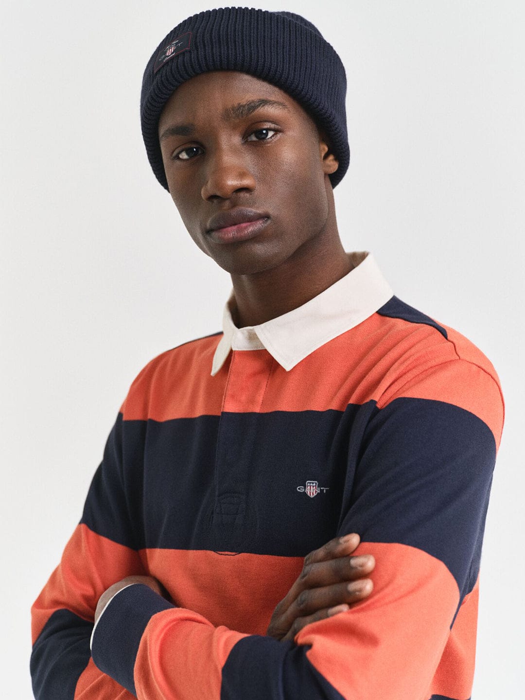 Gant Men Blue Striped Polo Tshirt