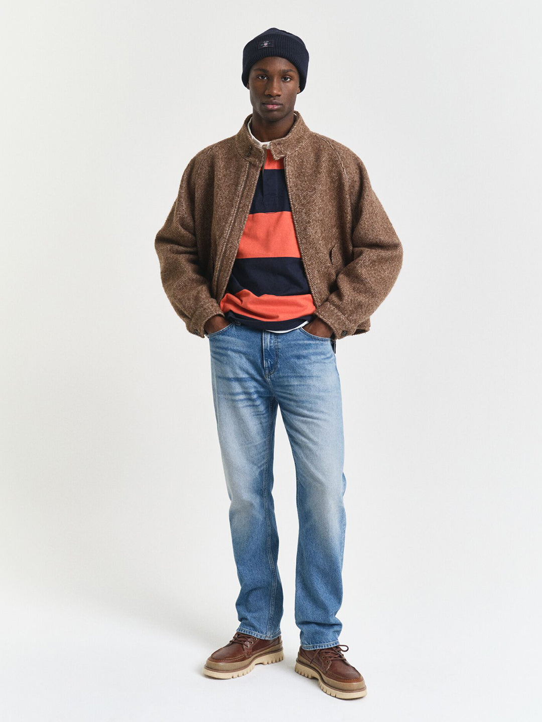 Gant Men Blue Striped Polo Tshirt