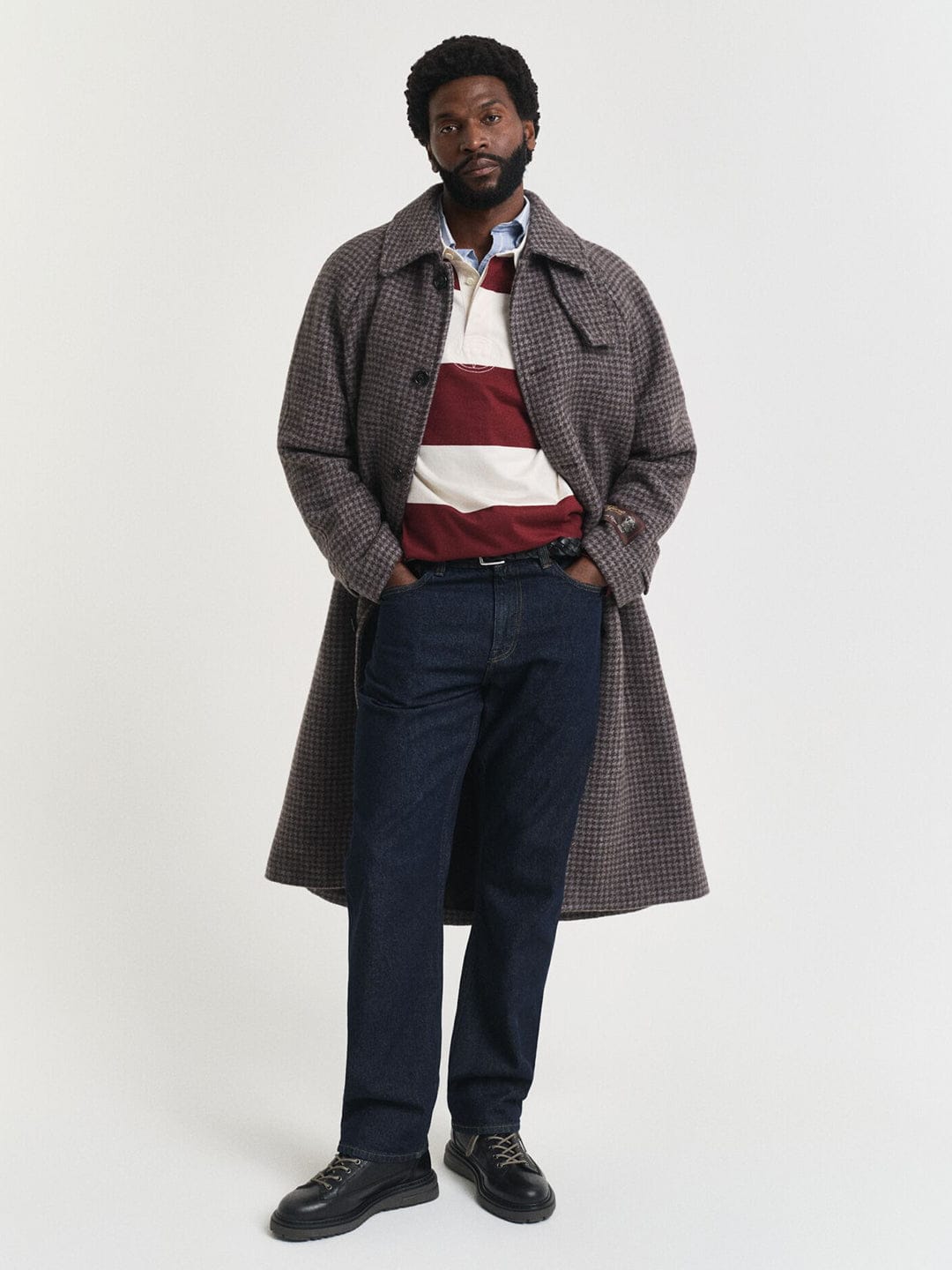 Gant Men Blue Striped Polo Tshirt