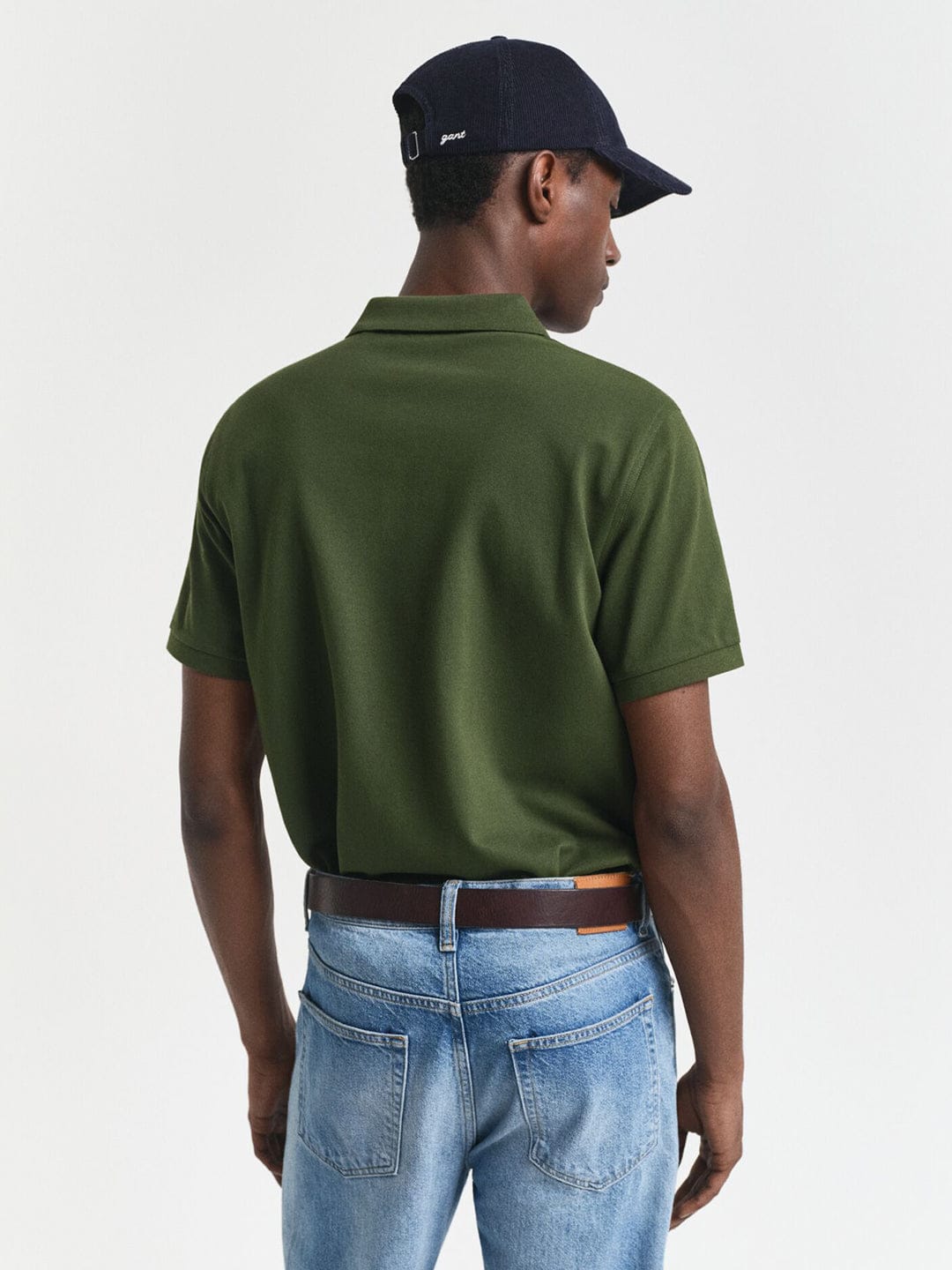 Gant Men Green Solid Polo Tshirt