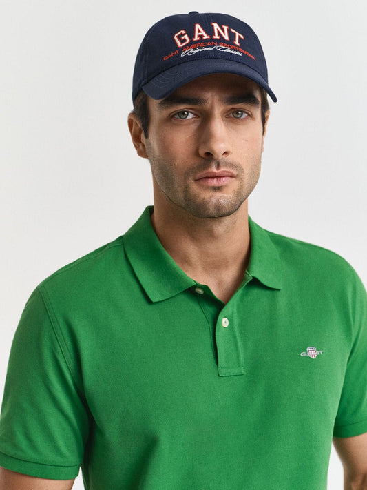 Gant Men Green Solid Polo Tshirt