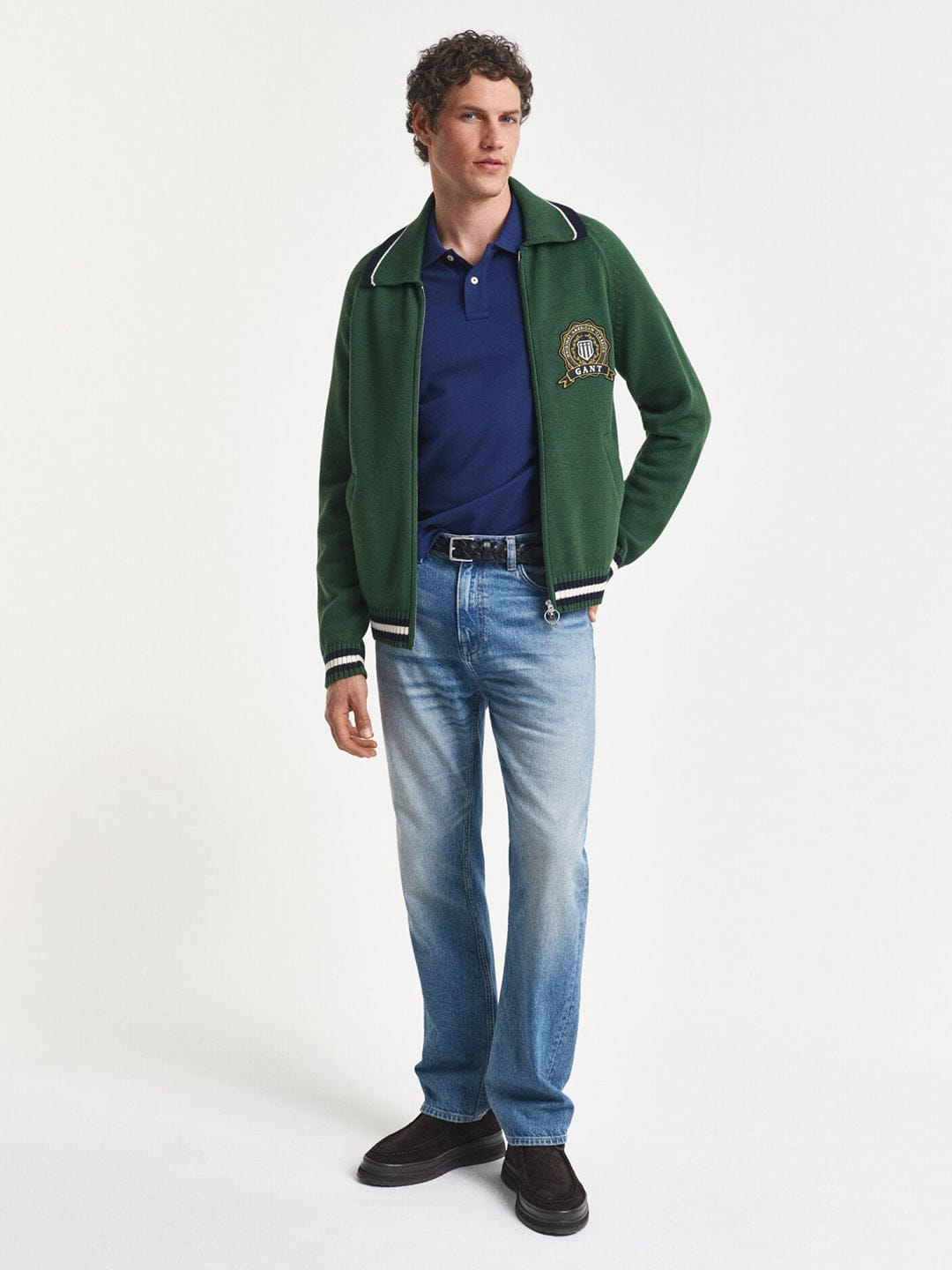 Gant Men Blue Solid Polo Tshirt