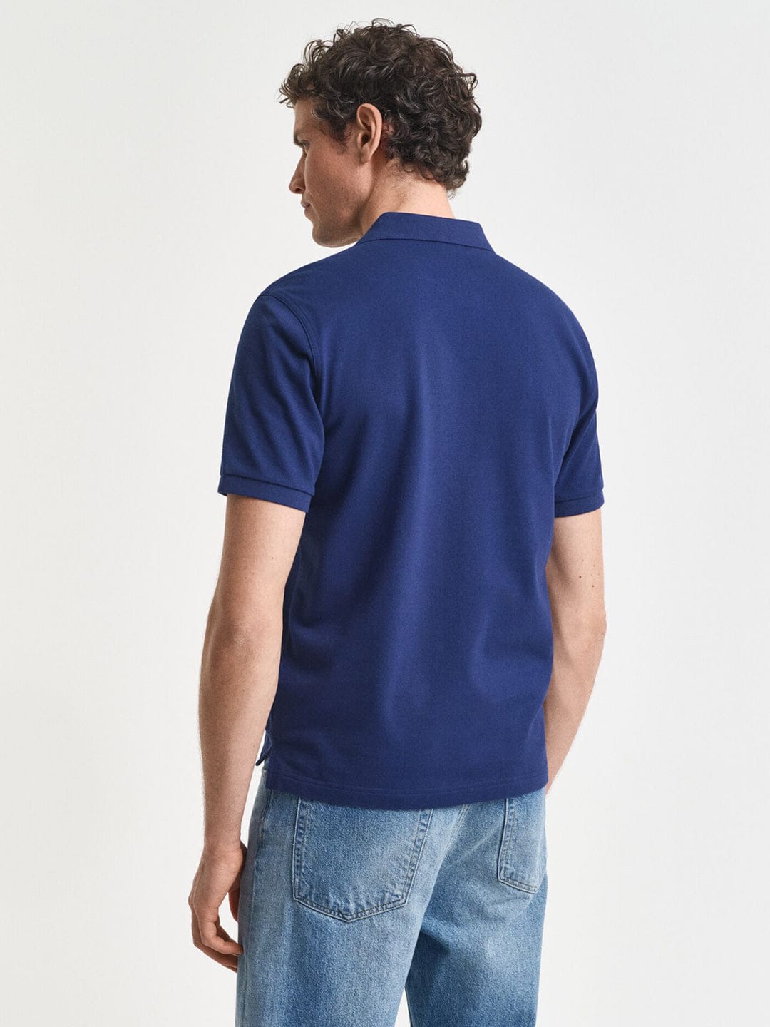 Gant Men Blue Solid Polo Tshirt