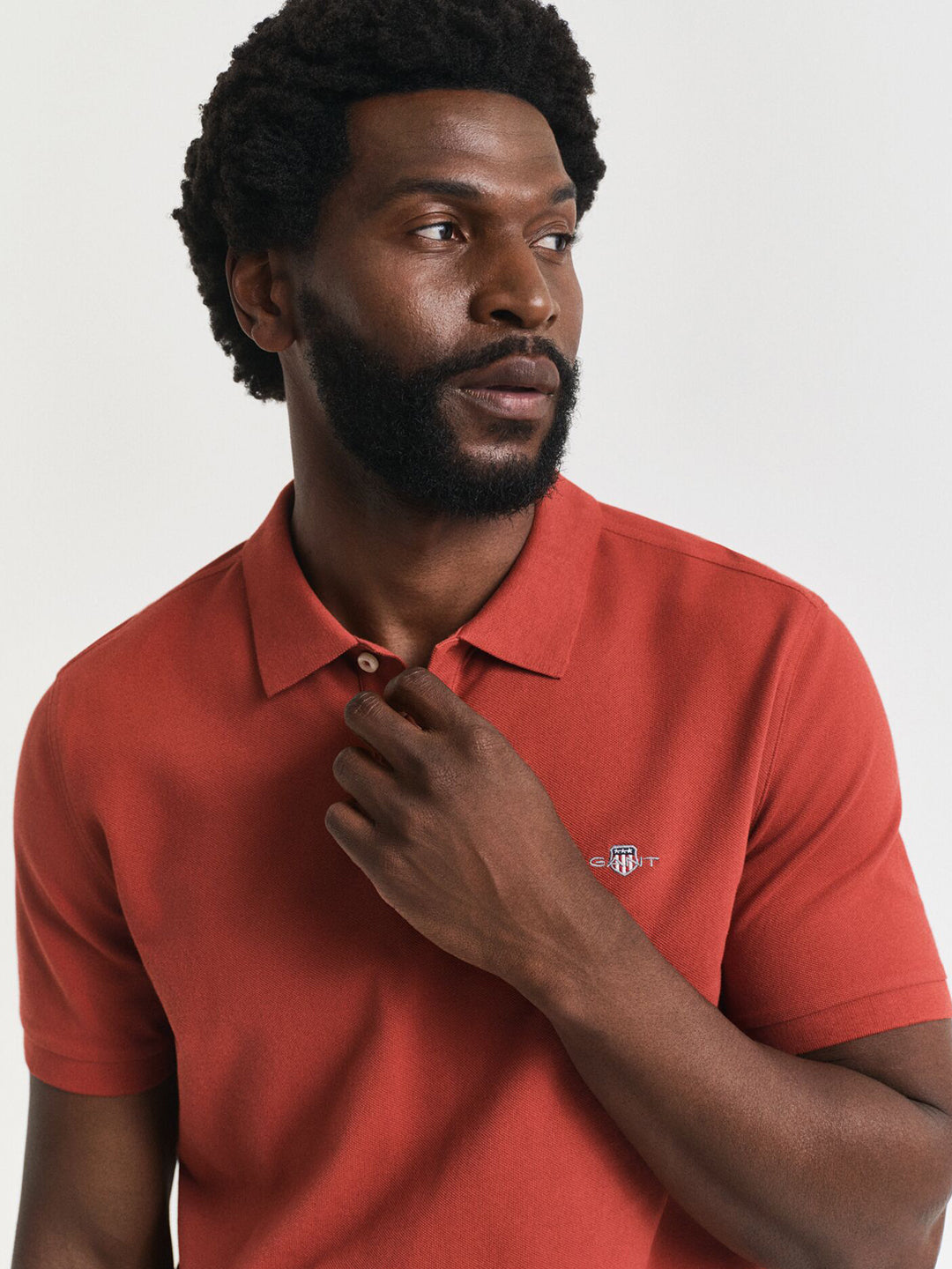 Gant Men Red Solid Polo Tshirt
