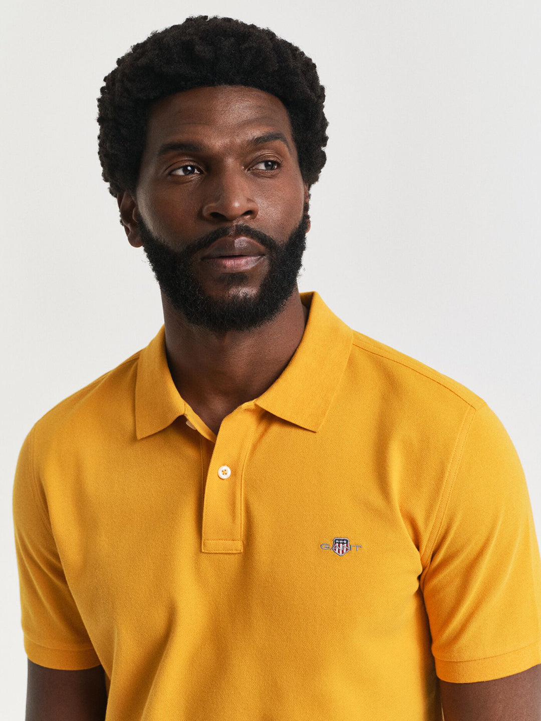 Gant Men Yollow Solid Polo Tshirt
