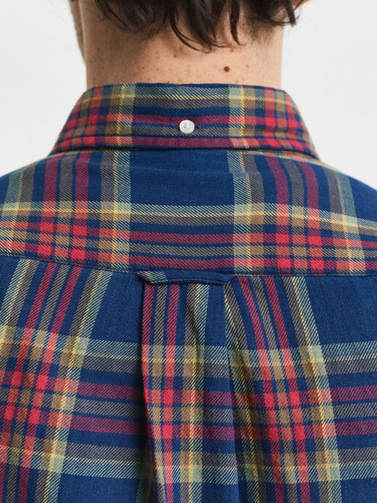 Gant Men Blue Checks Collar Shirt
