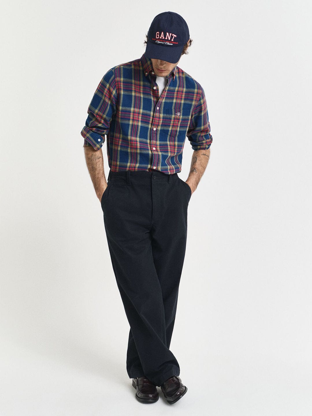 Gant Men Blue Checks Collar Shirt