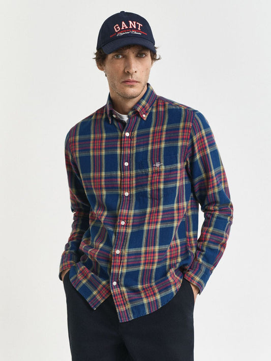 Gant Men Blue Checks Collar Shirt