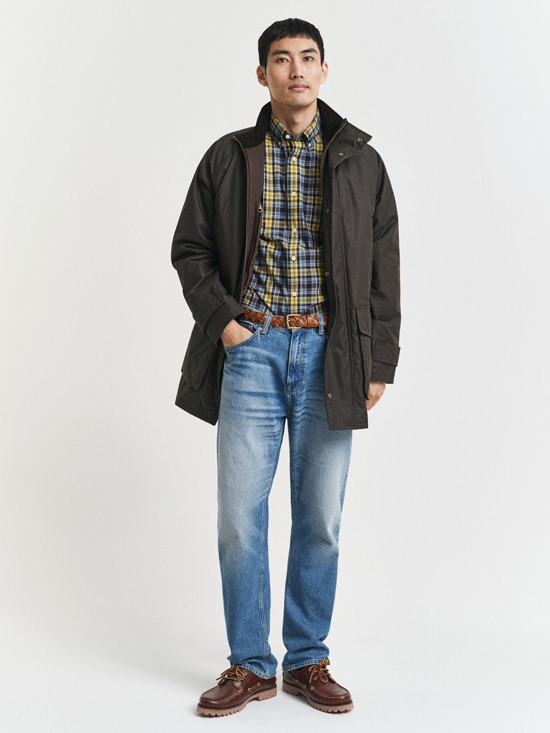 Gant Men Green Checks Collar Shirt