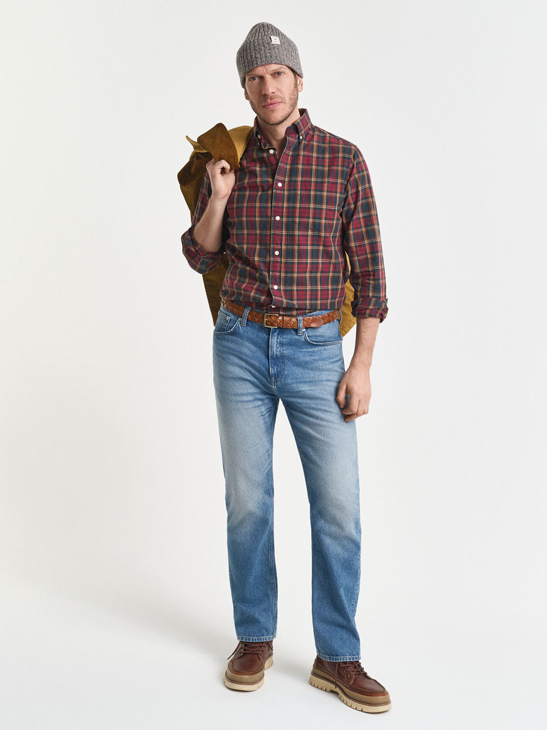 Gant Men Green Checks Collar Shirt