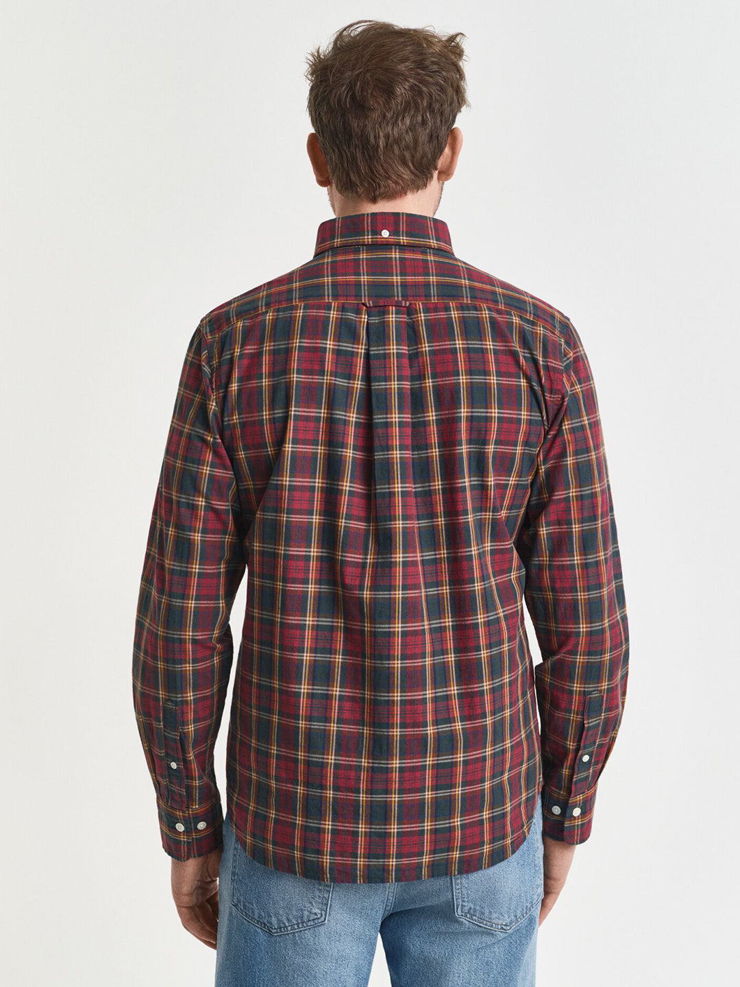 Gant Men Green Checks Collar Shirt