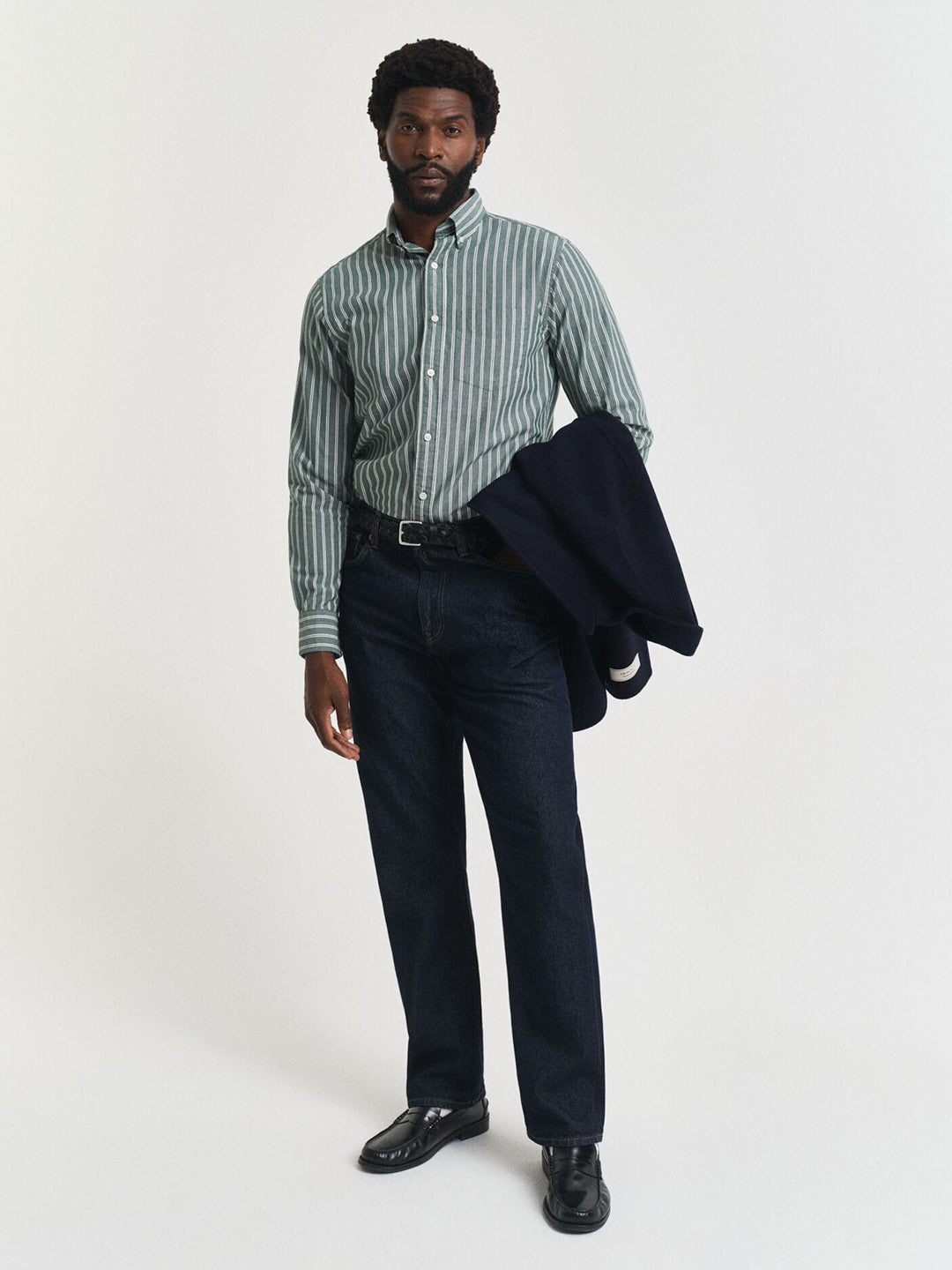 Gant Men Cream Striped Collar Shirt