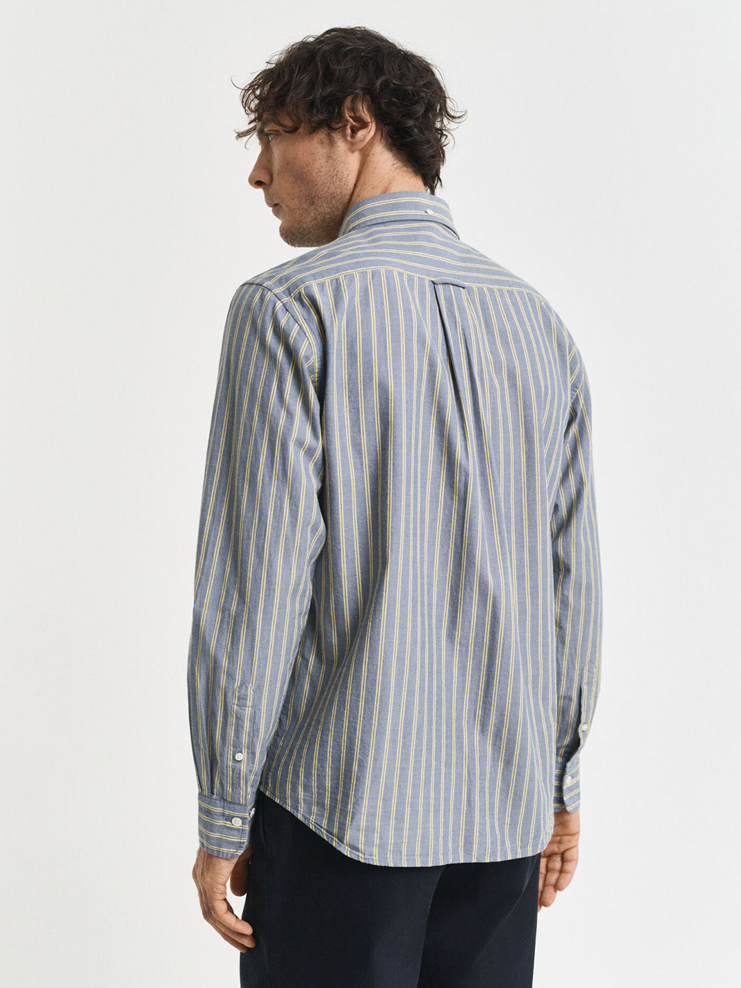 Gant Men Cream Striped Collar Shirt