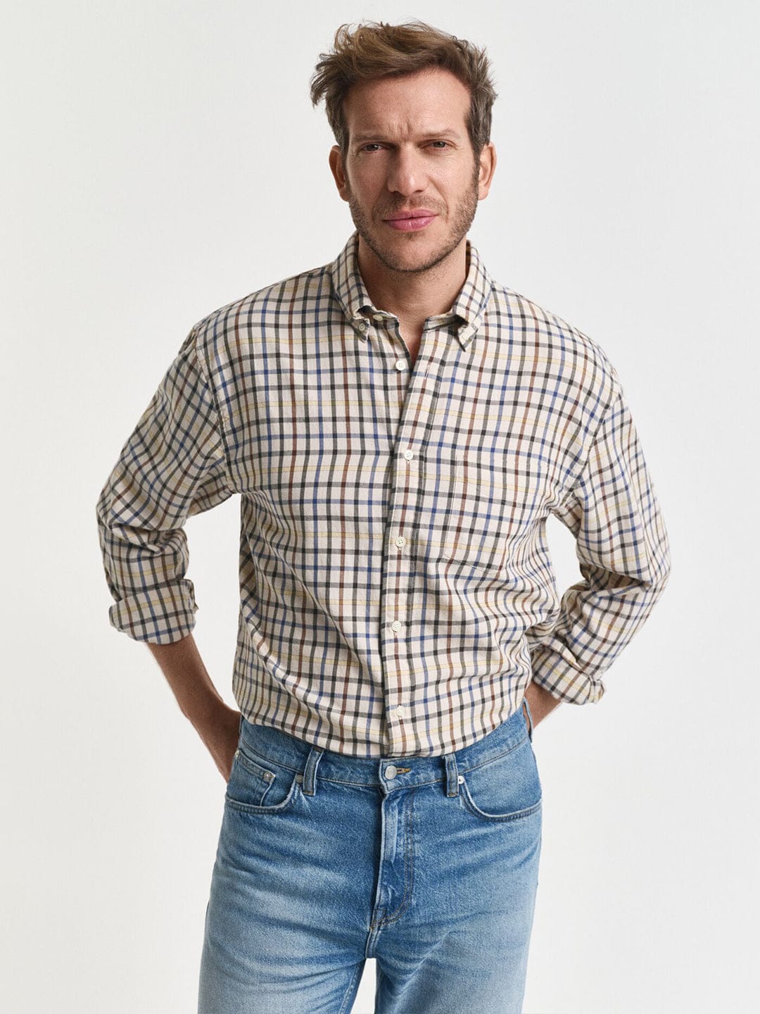 Gant Men Putty Checks Collar Shirt