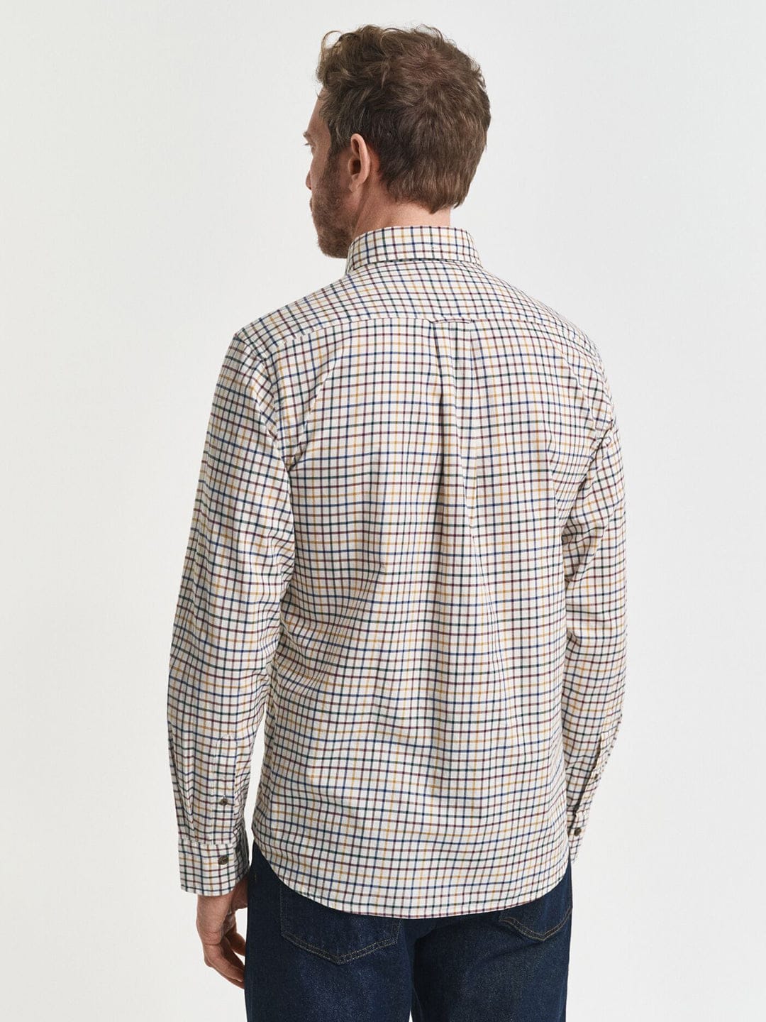 Gant Men Brown Checks Collar Shirt