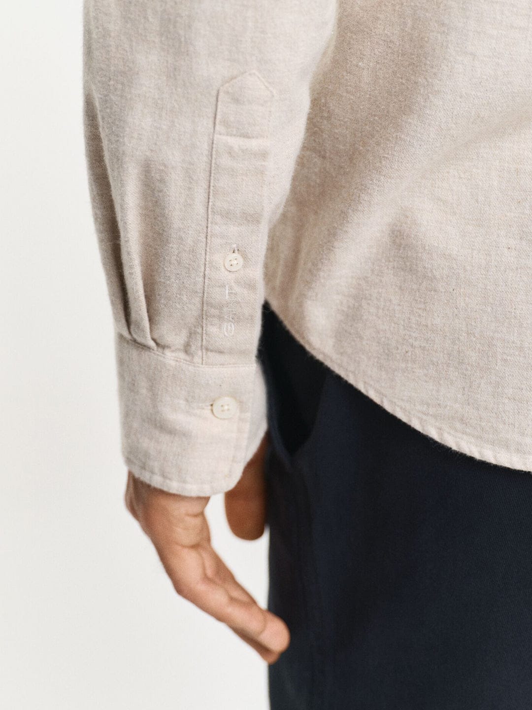 Gant Men Beige Solid Collar Shirt