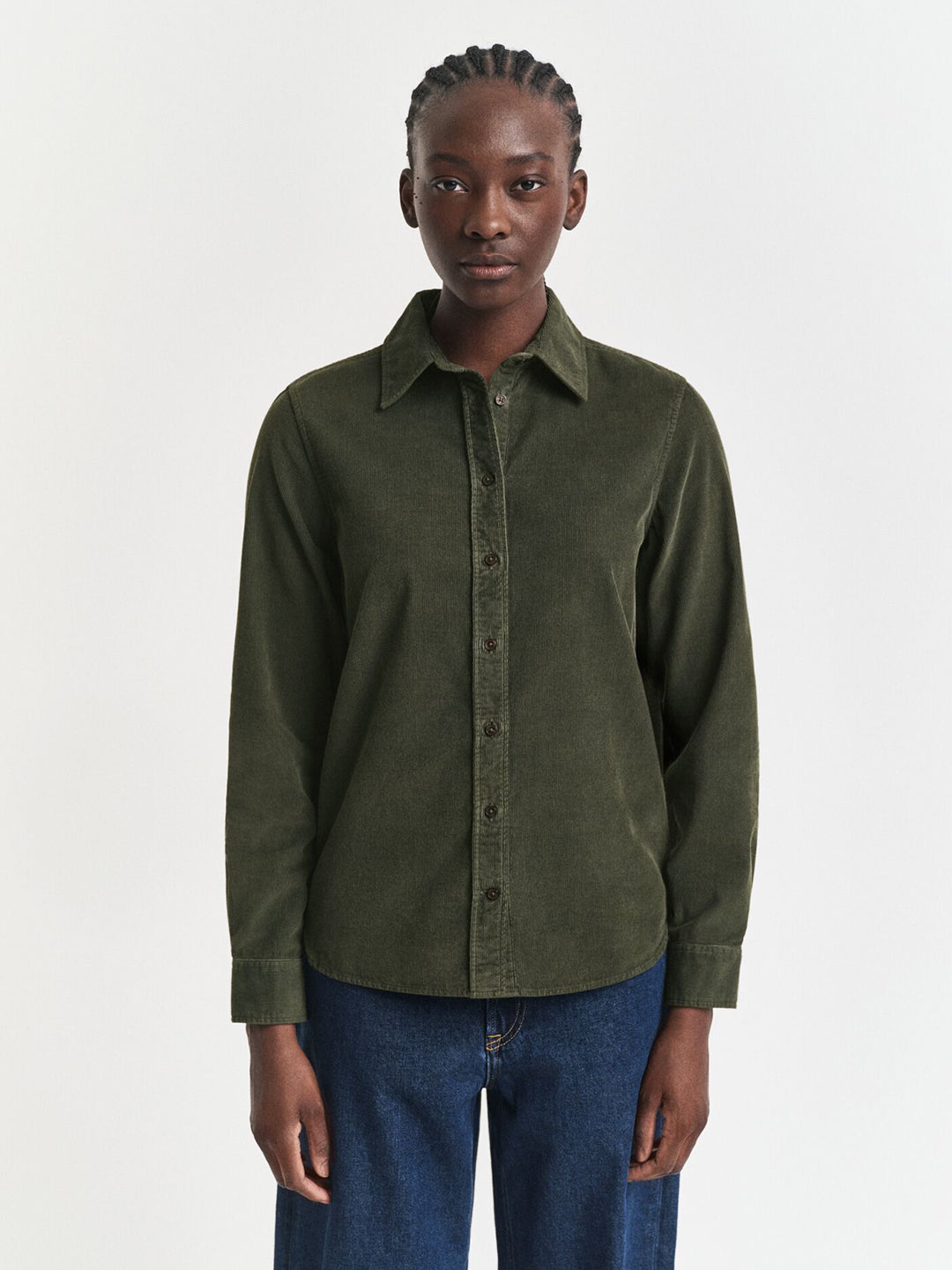 Gant Women Green Solid Collar Shirt