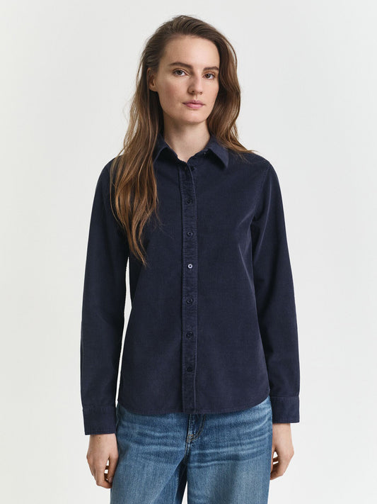 Gant Women Blue Solid Collar Shirt