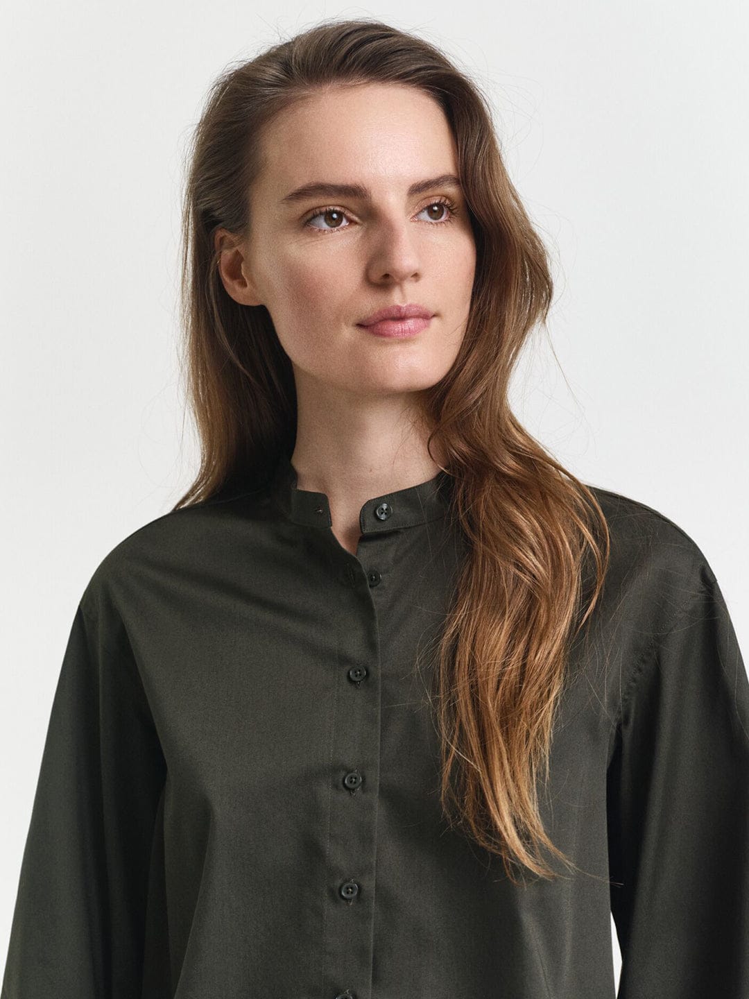 Gant Women Green Solid Collar Shirt