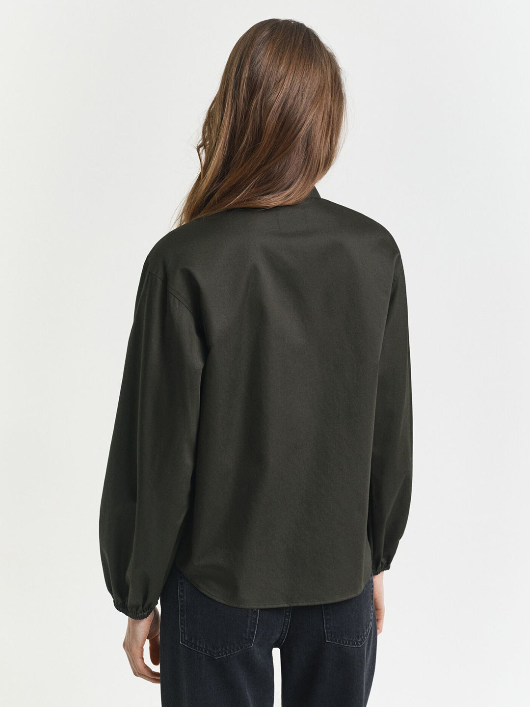 Gant Women Green Solid Collar Shirt