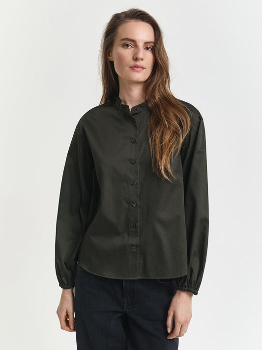 Gant Women Green Solid Collar Shirt