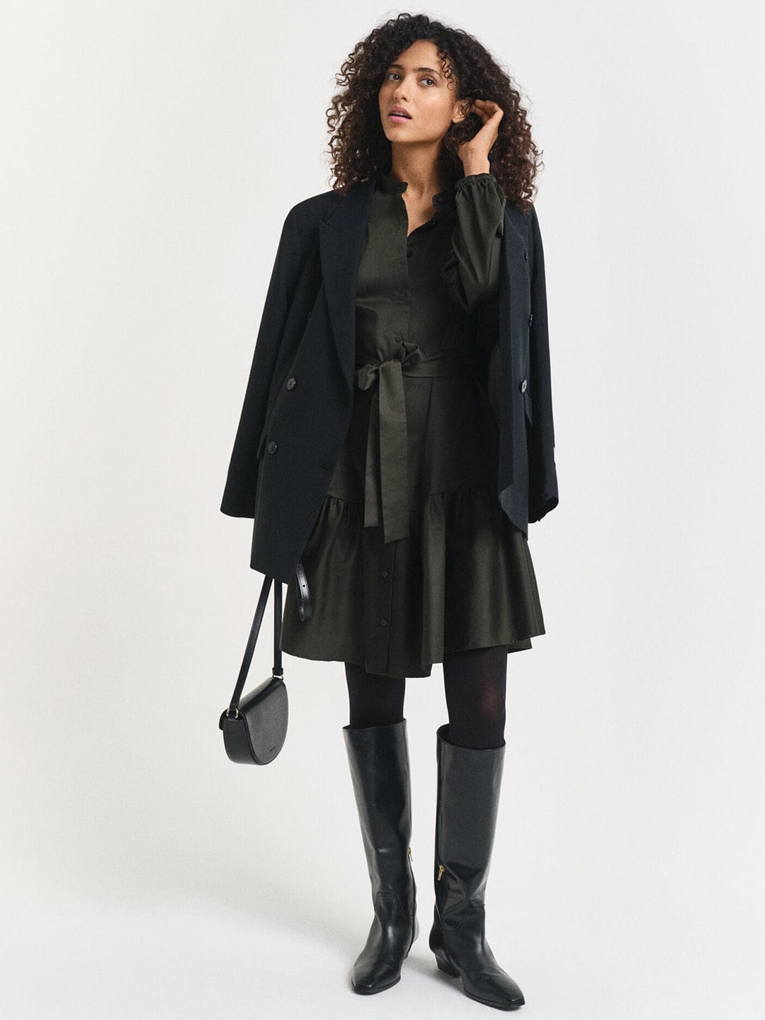 Gant Women Green Solid Collar Dress