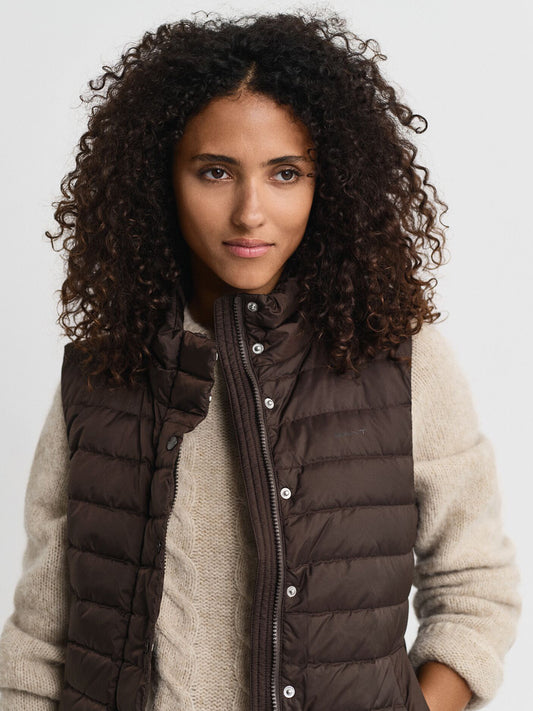 Gant Women Brown Solid Stand Collar Jacket