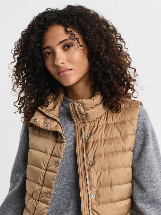 Gant Women Brown Solid Stand Collar Jacket