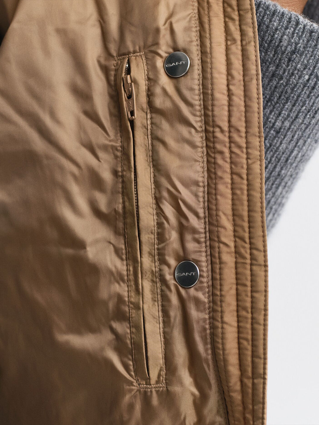 Gant Women Brown Solid Stand Collar Jacket