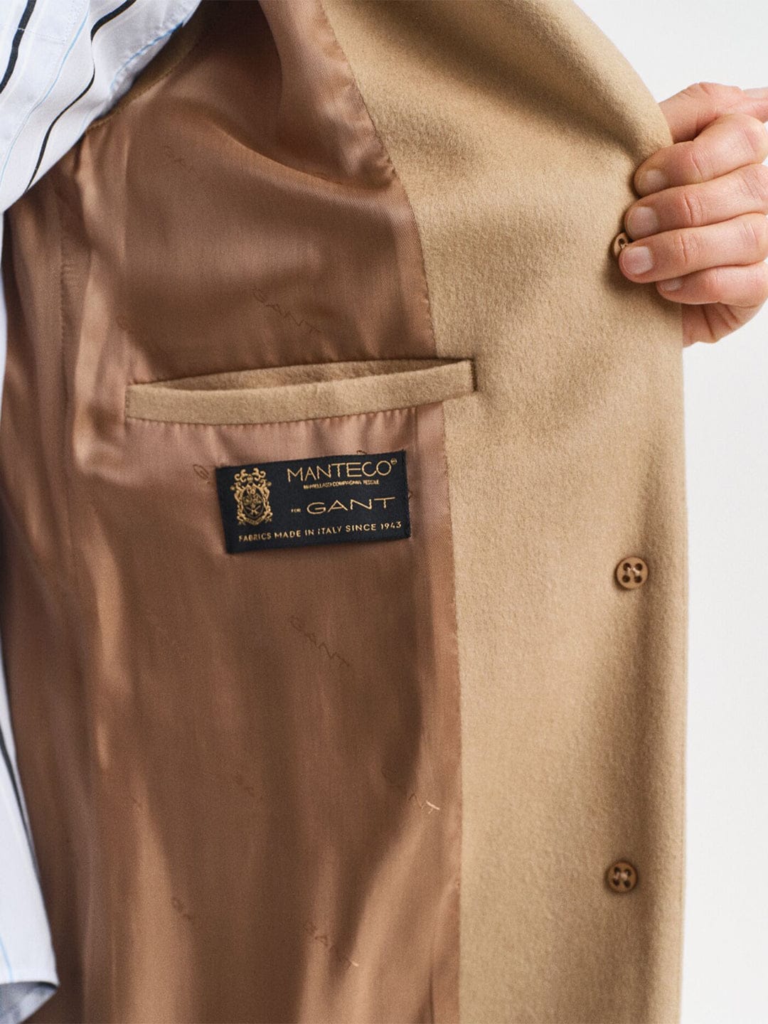 Gant Women Brown Solid Collar Overcoat