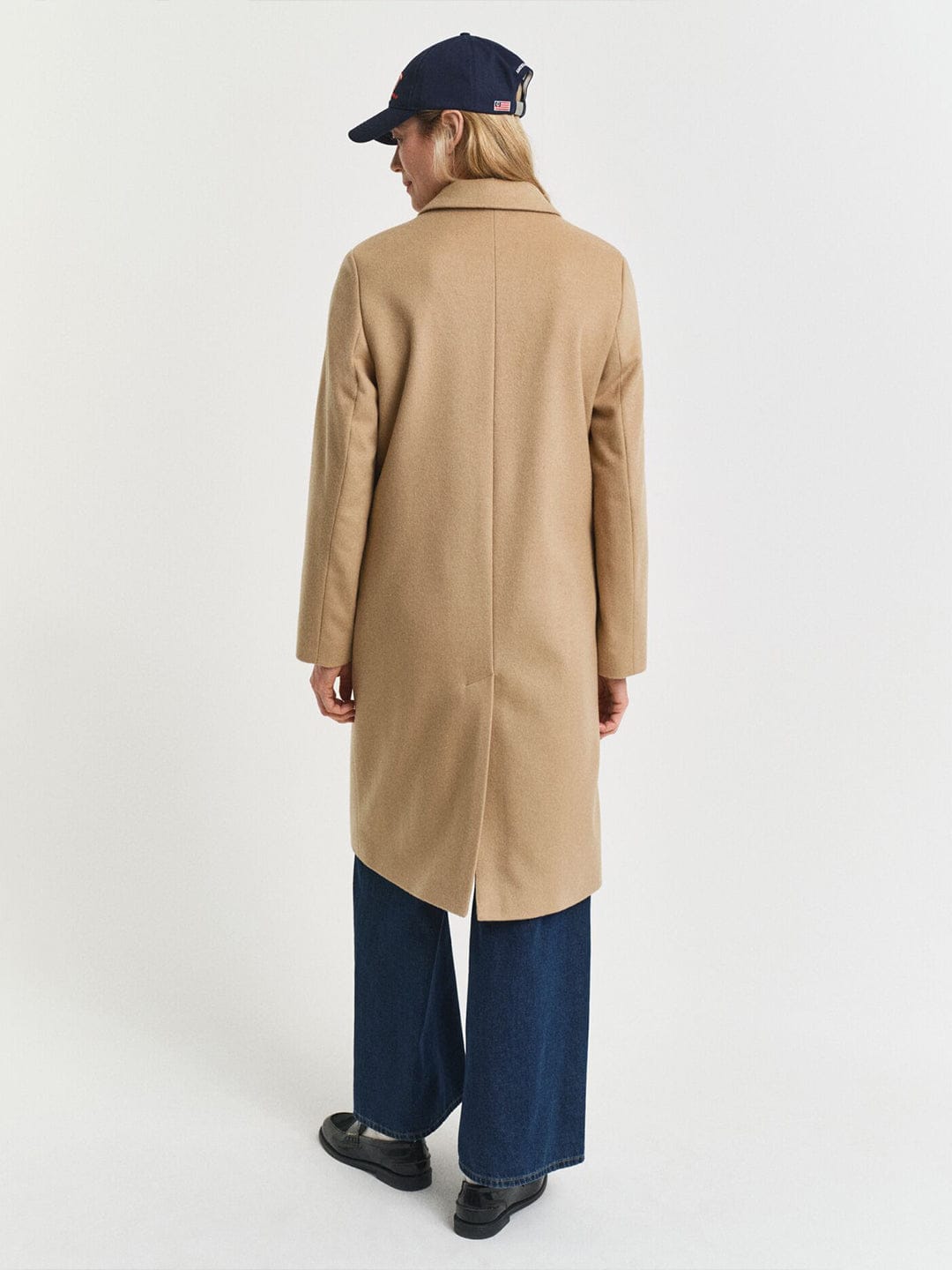 Gant Women Brown Solid Collar Overcoat