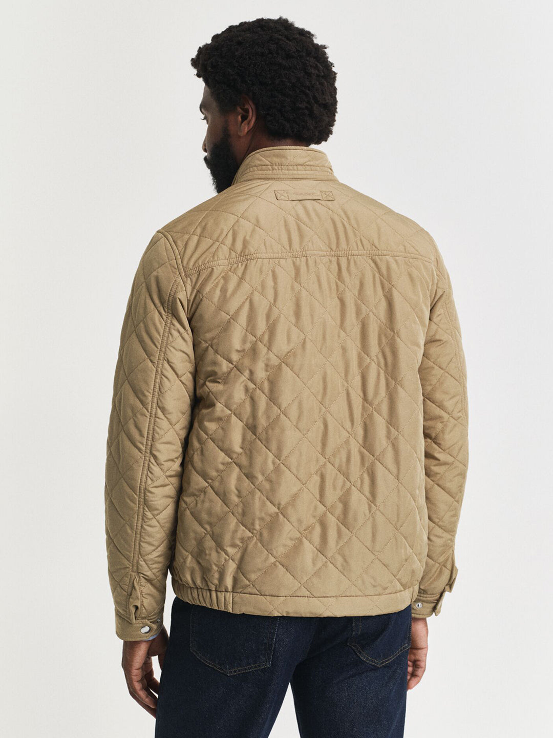 Gant Men Khaki Solid Collar Jacket