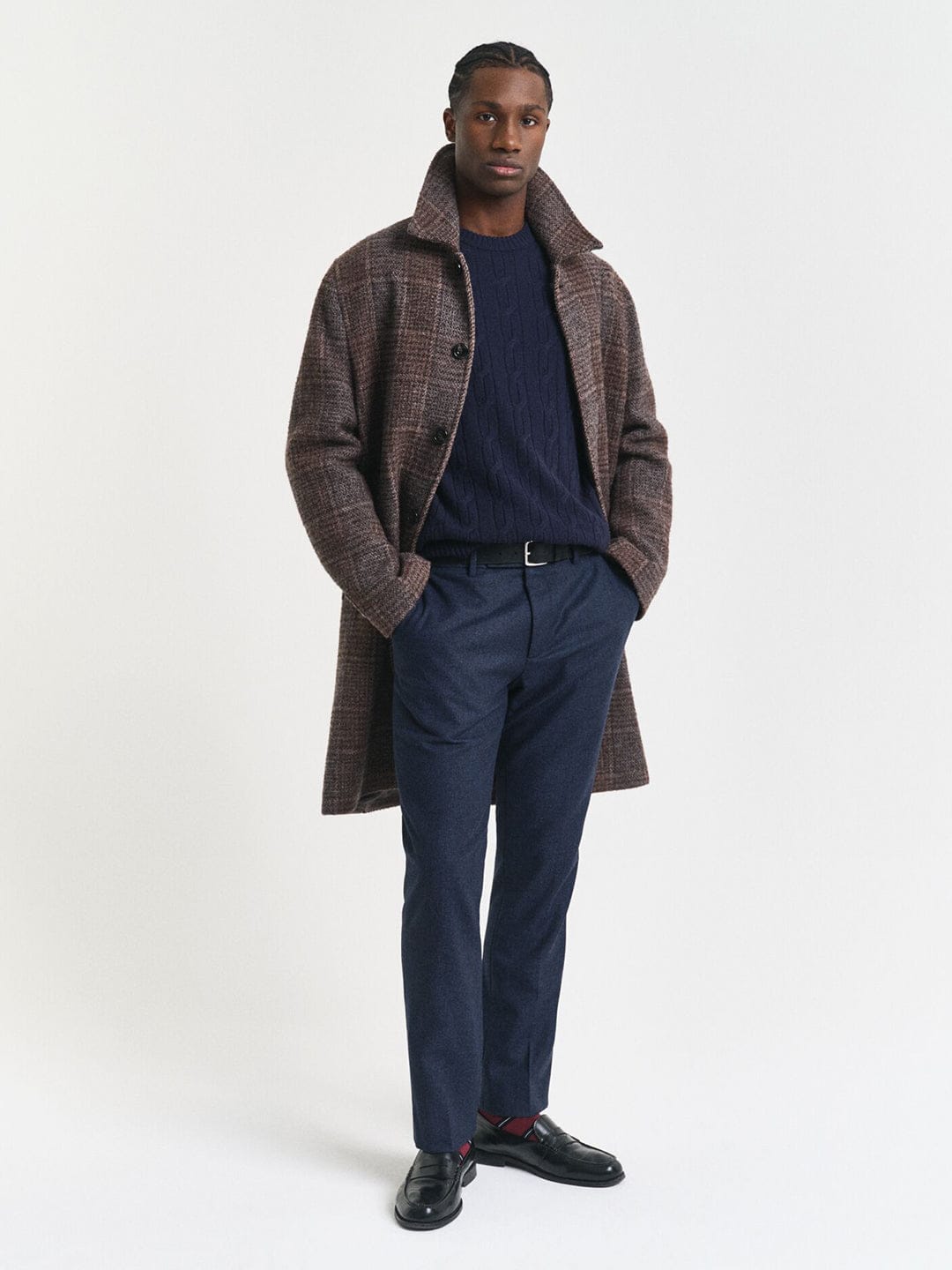 Gant Men Blue Solid Crew Neck Sweater