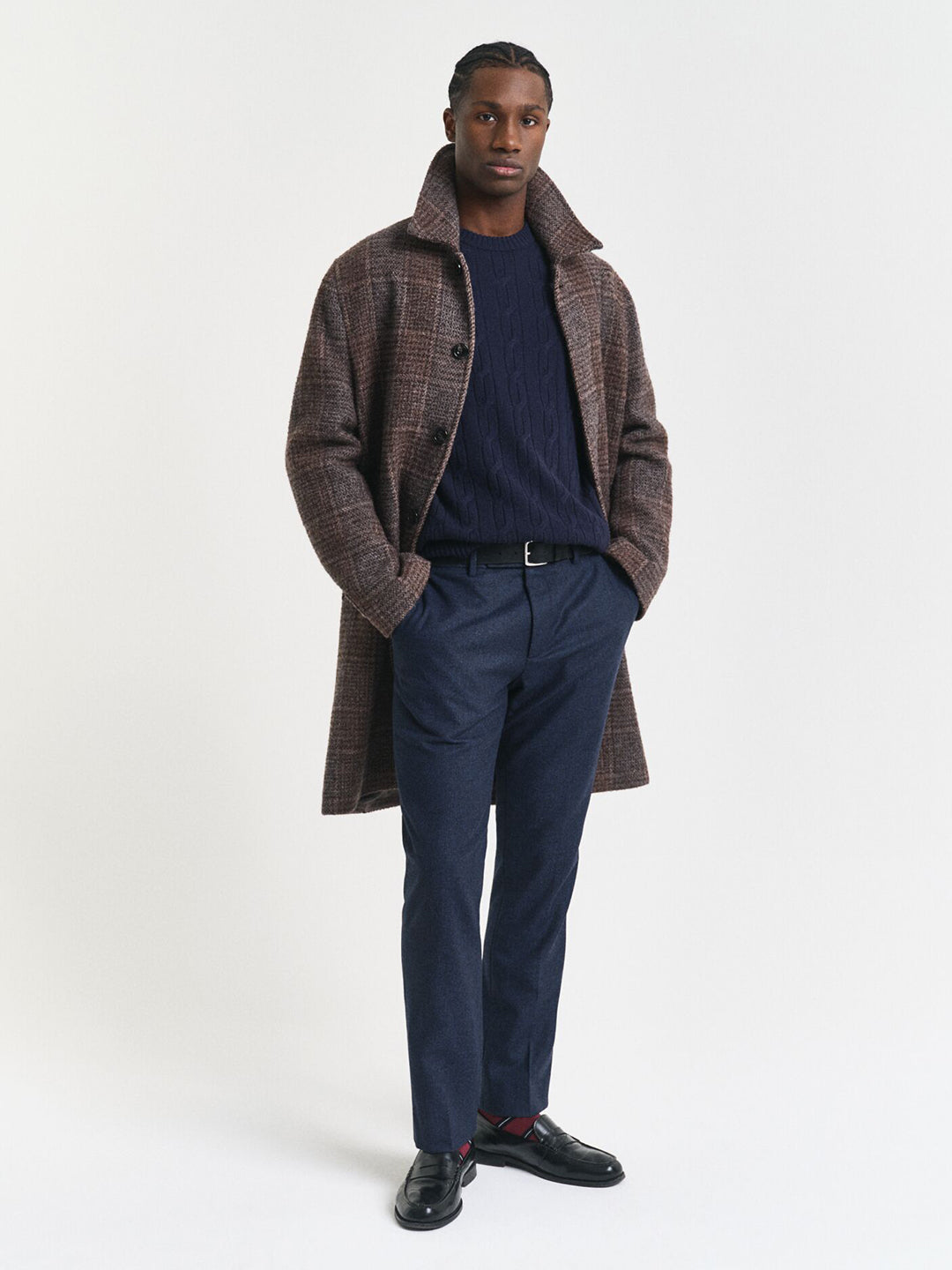 Gant Men Blue Solid Crew Neck Sweater