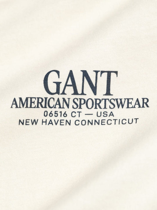 Gant Boys Cream Graphic Round Neck Tshirt