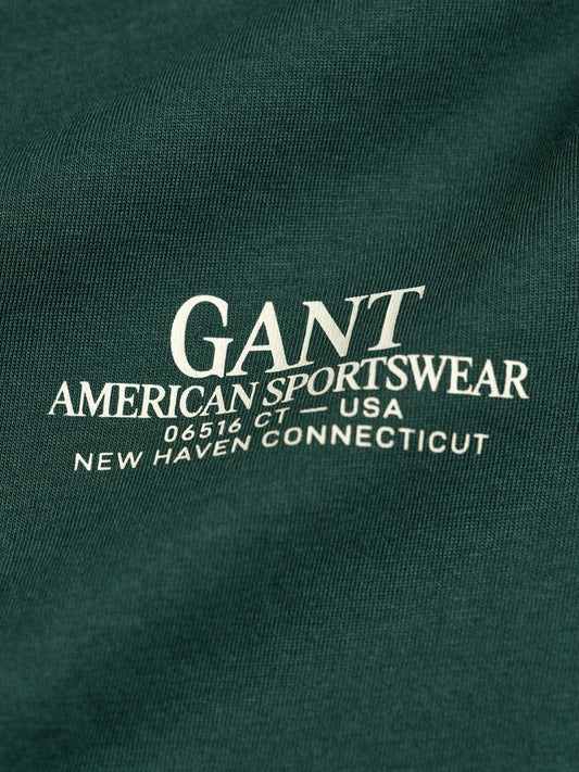 Gant Boys Green Graphic Round Neck Tshirt