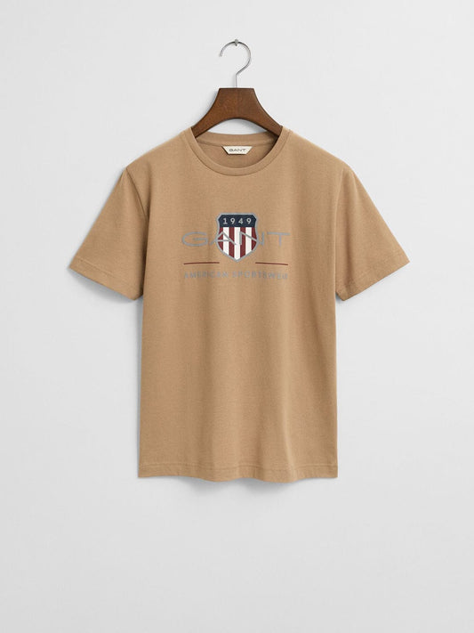Gant Kids Brown Placed Graphic Round Neck Tshirt