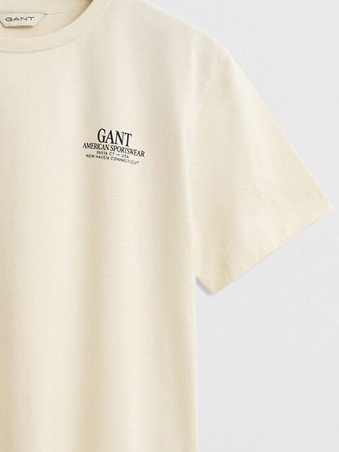 Gant Boys Cream Graphic Round Neck Tshirt