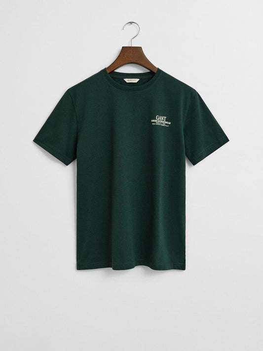 Gant Boys Green Graphic Round Neck Tshirt
