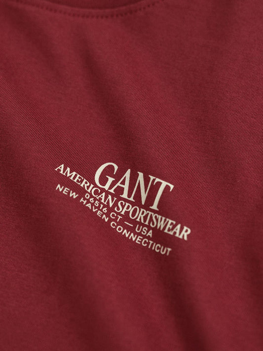 Gant Kids Red Placed Graphic Round Neck Tshirt
