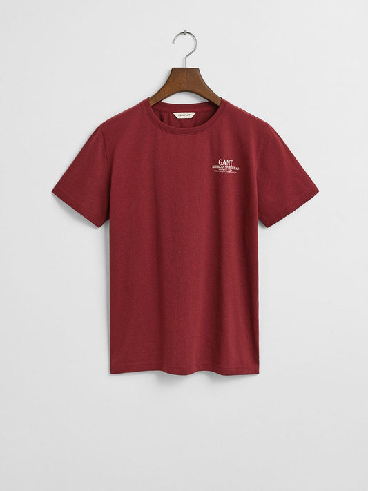 Gant Kids Red Placed Graphic Round Neck Tshirt