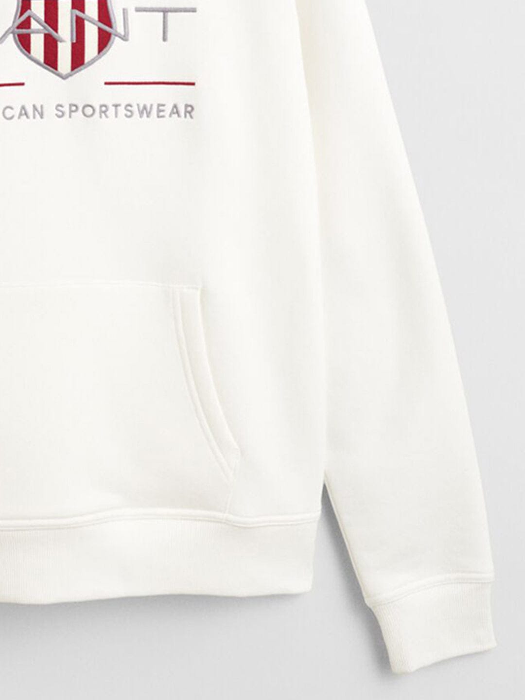 Gant Boys Cream Graphic Hooded Sweatshirt