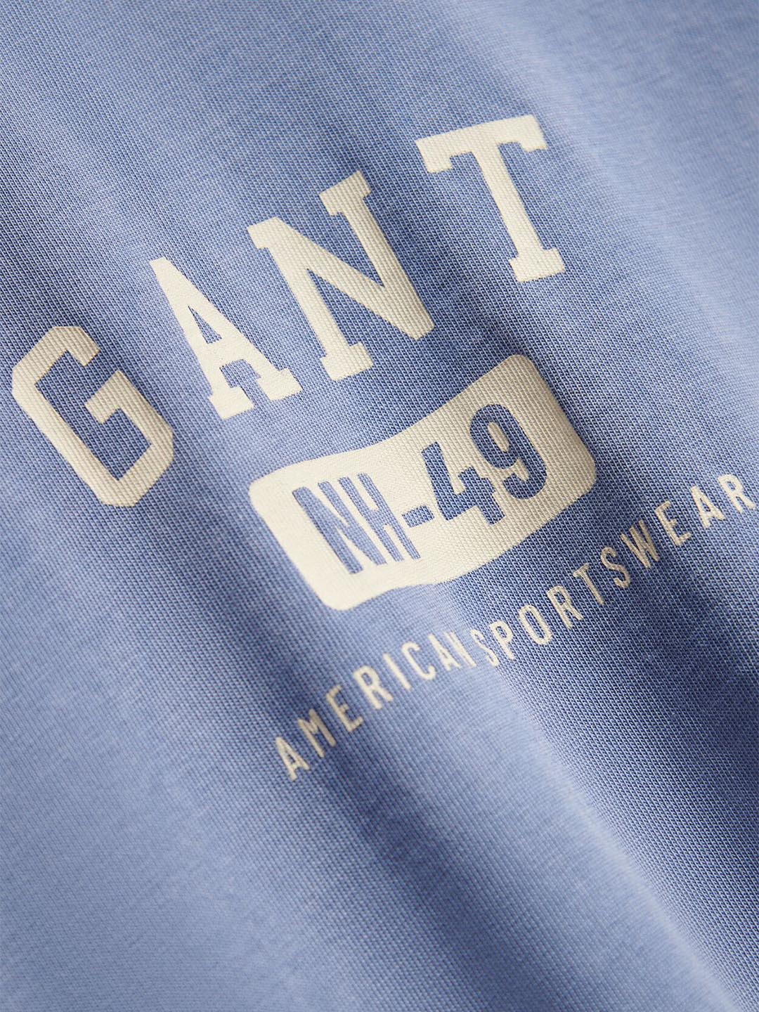 Gant Boys Blue Graphic Print Relaxed Fit Pure Cotton T-Shirt
