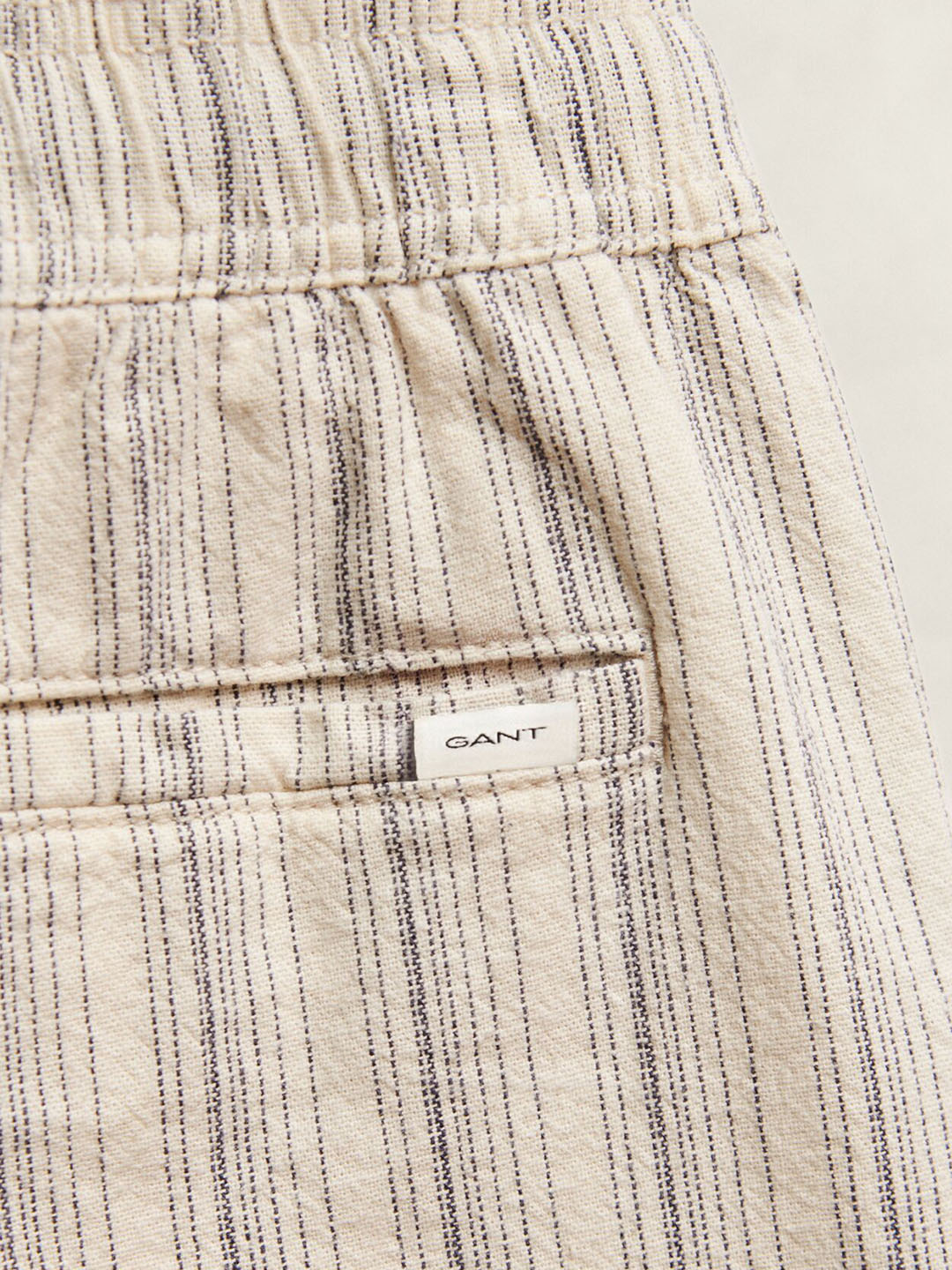 Gant Boys Cream Striped Regular Fit Linen Shorts